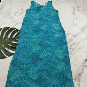 Millers Womens Vintage Y2k Maxi Dress Size 16 Blue Green Patchwork Floral